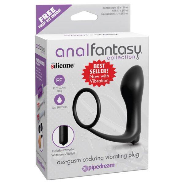 Plug Vibrador con Anillo Pene - Color Negro-ANAL FANTASY COLLECT. (LoveCherry) EAN: 603912363388 - Imagen 4