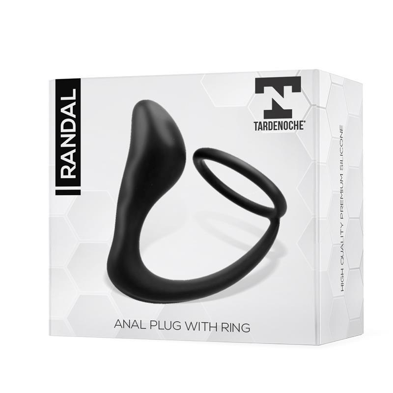 Randal Plug Anal con Anillo para el Pene Silicona Negro-TARDENOCHE (LoveCherry) EAN: 8436583791325.0 - Imagen 2