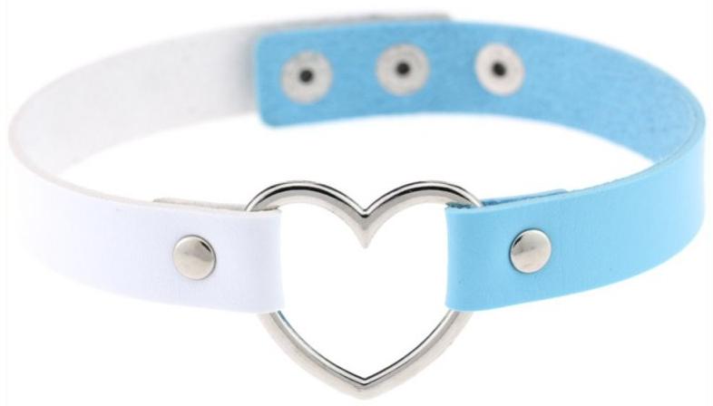 Collar Dúo Corazón Blanco-Azul