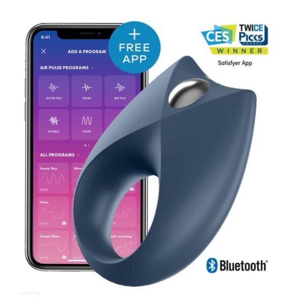 Royal One Anillo Vibrador con APP Azul-SATISFYER (LoveCherry) EAN: 4061504001982