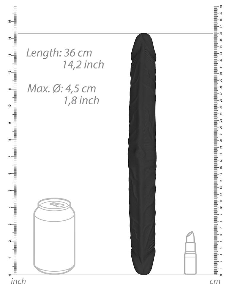 Consolador doble Realrock 36 x 4.4cm Negro - Imagen 5