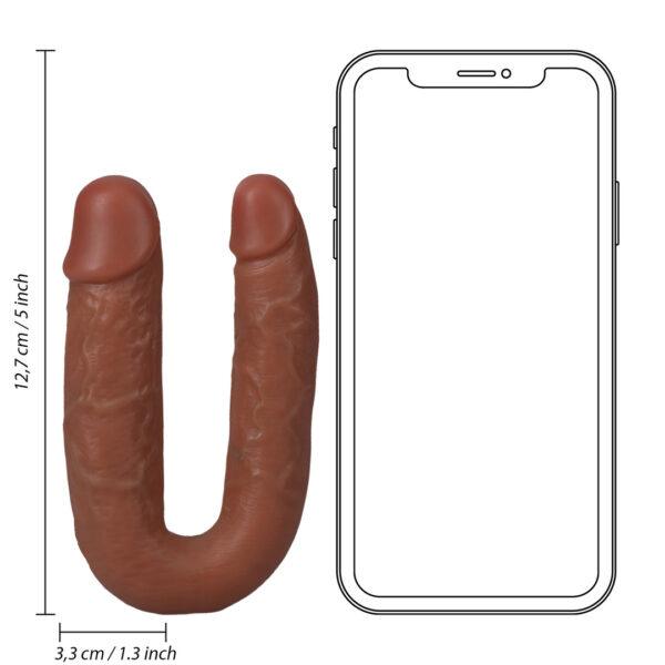 Consolador Doble Forma de U 12 x 3cm Marrón-Real Rock (Fun Distri) EAN: 8714273505538 - Imagen 6