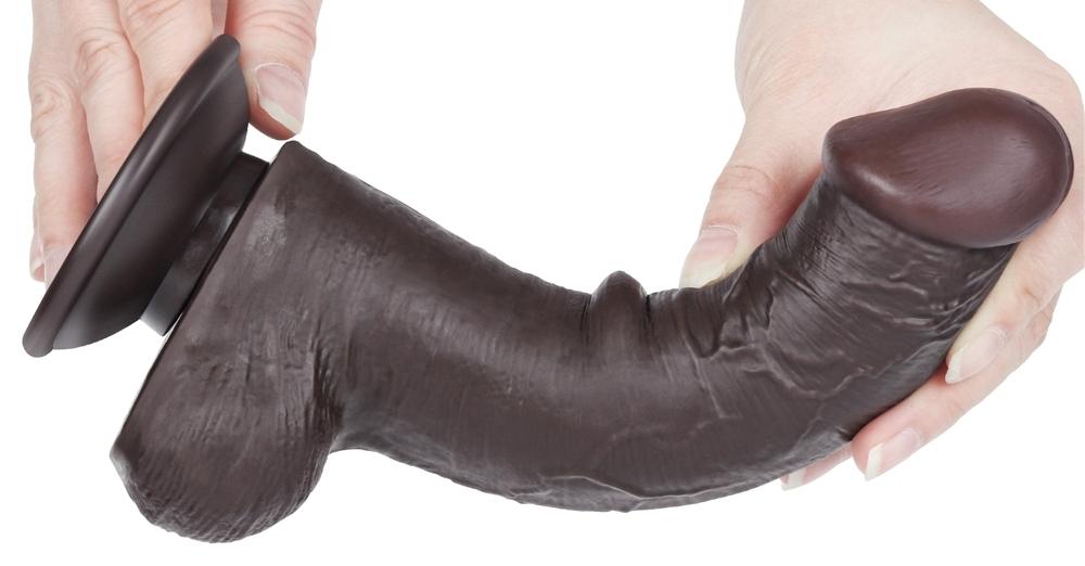 Consolador con monedero de piel deslizante 15 x 4,5cm Negro-LoveToy SlidingSkin (Fun Distri) EAN: 6942063400530 - Imagen 4