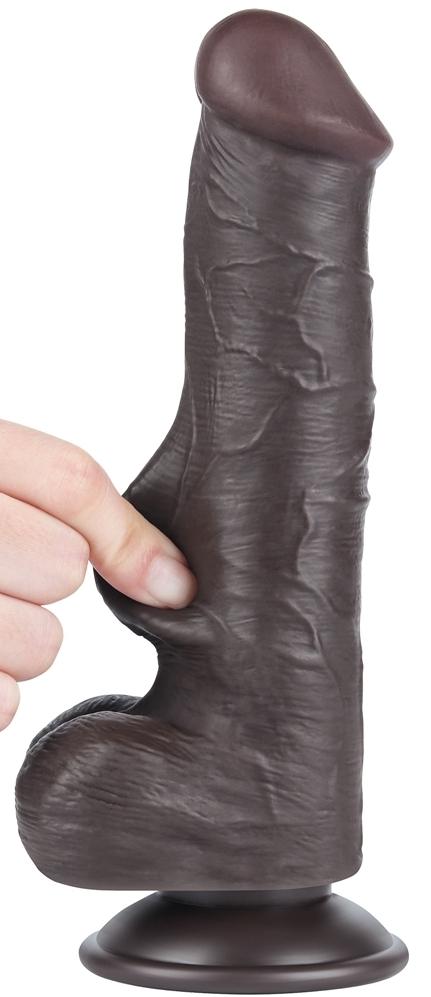 Consolador con monedero de piel deslizante 15 x 4,5cm Negro-LoveToy SlidingSkin (Fun Distri) EAN: 6942063400530 - Imagen 5