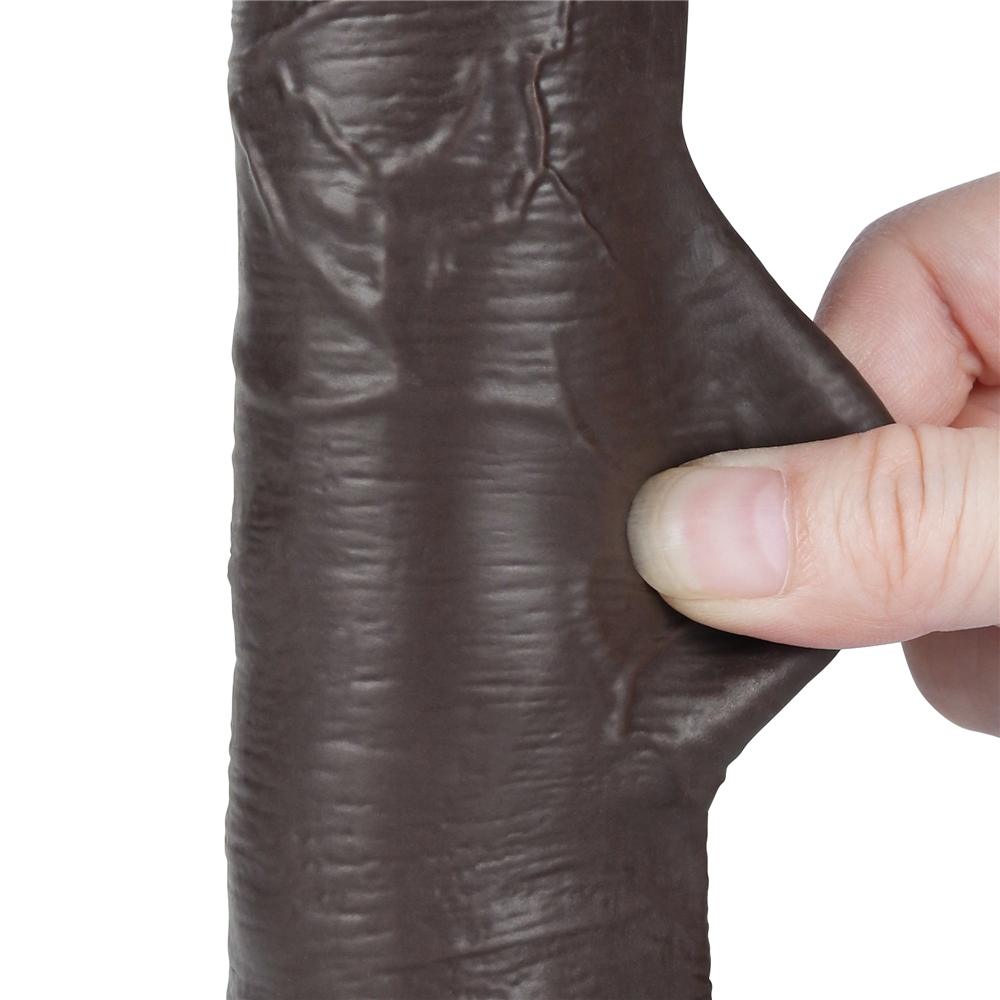 Consolador con monedero de piel deslizante 15 x 4,5cm Negro-LoveToy SlidingSkin (Fun Distri) EAN: 6942063400530 - Imagen 8