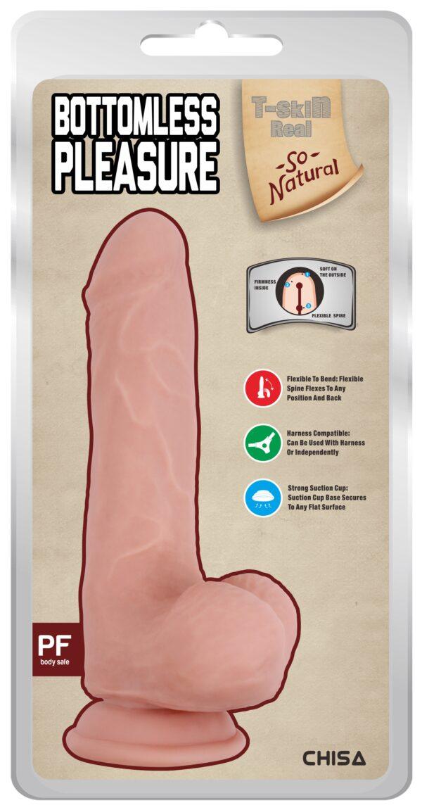 Consolador realista Bottomless Pleasure 15 x 4cm-T-Skin Real (Fun Distri) EAN: 759746078773 - Imagen 2