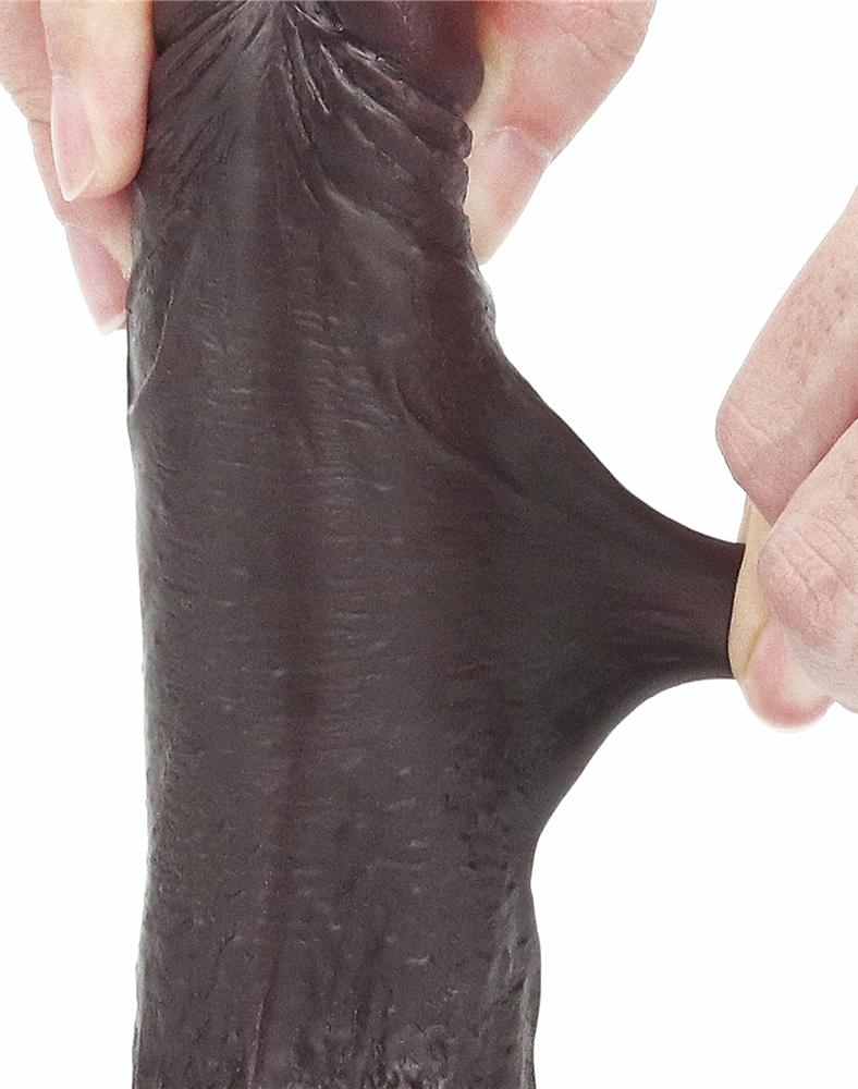 Consolador de piel deslizante 13 x 3,5cm Marrón-LoveToy SlidingSkin (Fun Distri) EAN: 6970260909396 - Imagen 13