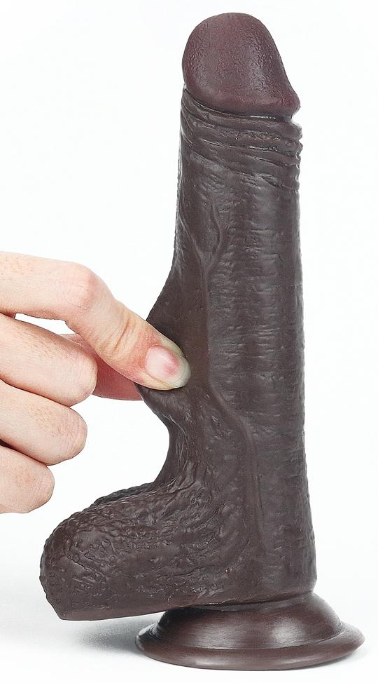 Consolador de piel deslizante 13 x 3,5cm Marrón-LoveToy SlidingSkin (Fun Distri) EAN: 6970260909396 - Imagen 3