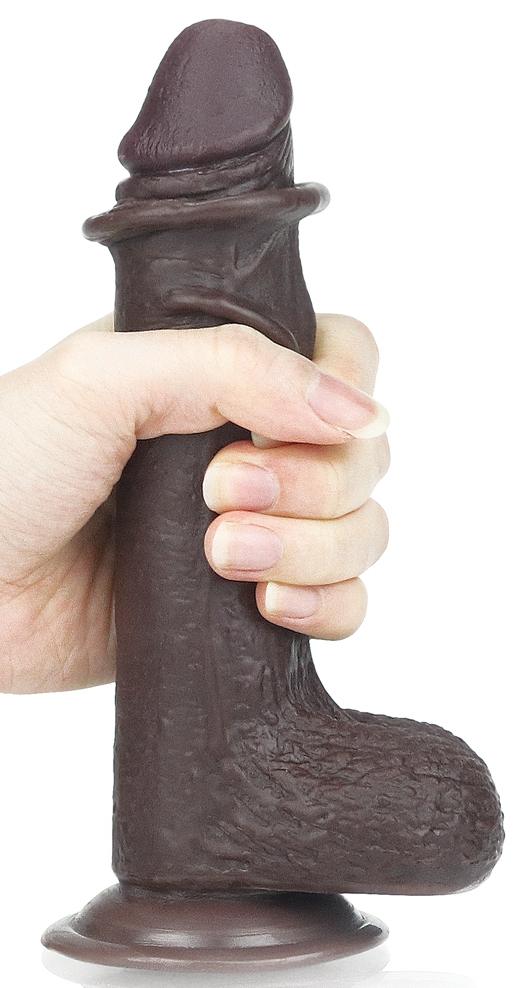 Consolador de piel deslizante 13 x 3,5cm Marrón-LoveToy SlidingSkin (Fun Distri) EAN: 6970260909396 - Imagen 5