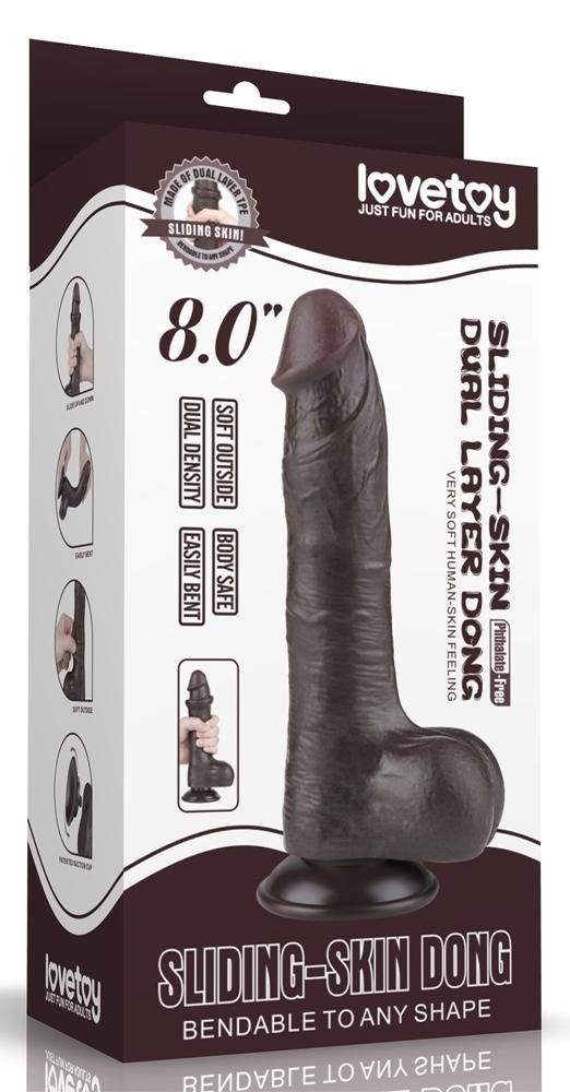 Consolador Piel Deslizante 14.5 x 4cm Negro-LoveToy SlidingSkin (Fun Distri) EAN: 6942063400516 - Imagen 2