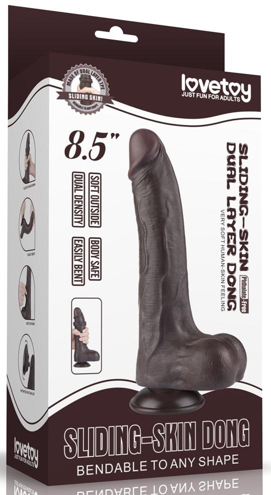 Consolador de piel deslizante 16 x 4,2 cm Negro-LoveToy SlidingSkin (Fun Distri) EAN: 6942063400554 - Imagen 2