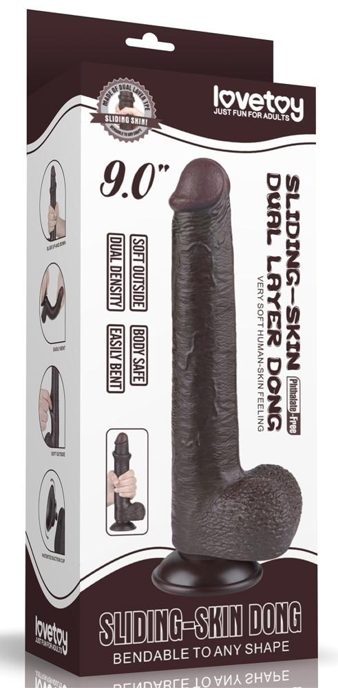 Consolador Piel Deslizante 17 x 3.5cm Negro-LoveToy SlidingSkin (Fun Distri) EAN: 6942063400561 - Imagen 2