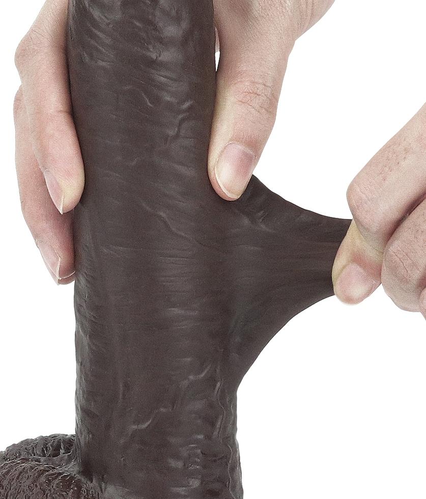 Consolador de piel deslizante 17 x 4,2cm Marrón-LoveToy SlidingSkin (Fun Distri) EAN: 6970260909402 - Imagen 11