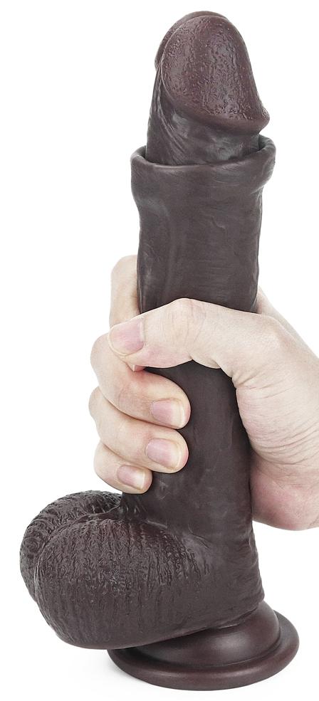 Consolador de piel deslizante 17 x 4,2cm Marrón-LoveToy SlidingSkin (Fun Distri) EAN: 6970260909402 - Imagen 15