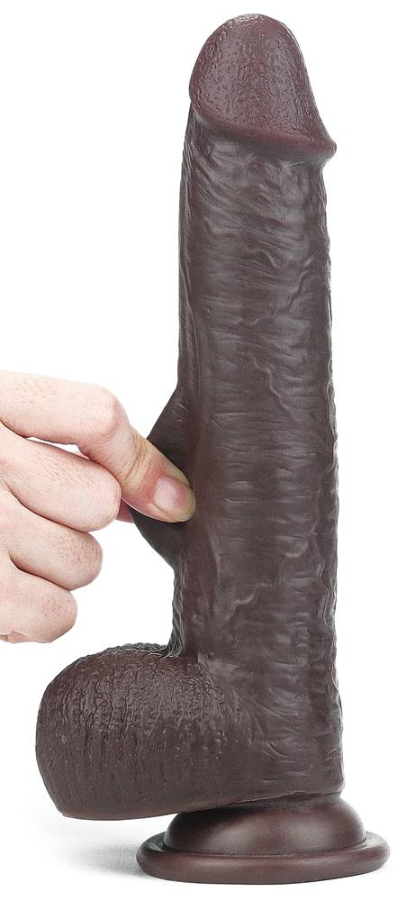 Consolador de piel deslizante 17 x 4,2cm Marrón-LoveToy SlidingSkin (Fun Distri) EAN: 6970260909402 - Imagen 4