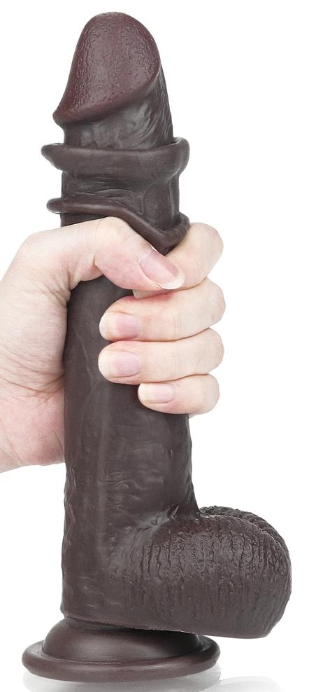 Consolador de piel deslizante 17 x 4,2cm Marrón-LoveToy SlidingSkin (Fun Distri) EAN: 6970260909402 - Imagen 5