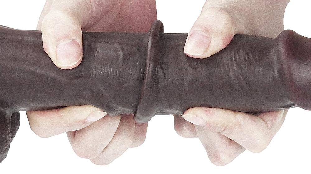 Consolador de piel deslizante 18 x 4,5cm Marrón-LoveToy SlidingSkin (Fun Distri) EAN: 6970260909419 - Imagen 15