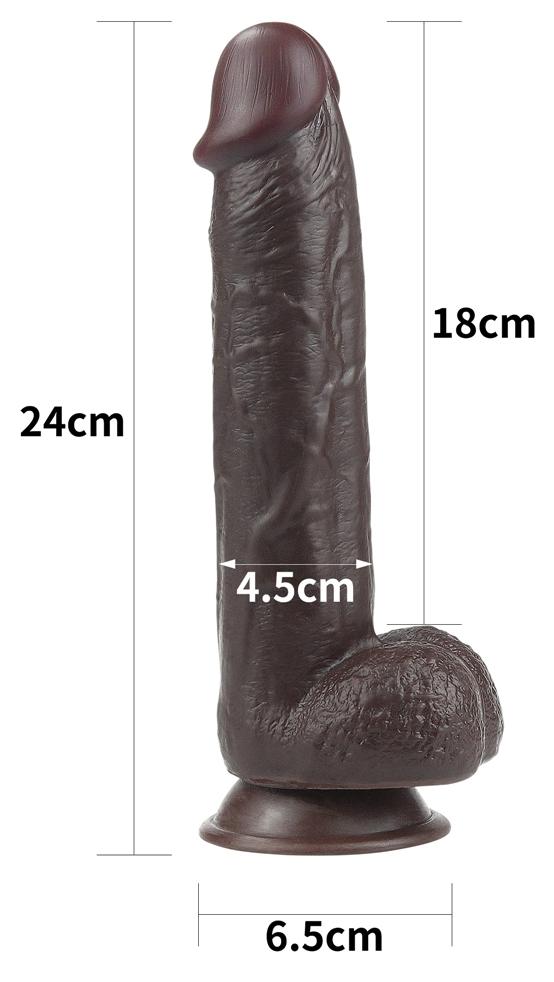 Consolador de piel deslizante 18 x 4,5cm Marrón-LoveToy SlidingSkin (Fun Distri) EAN: 6970260909419 - Imagen 16