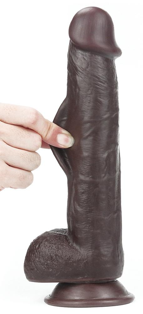 Consolador de piel deslizante 18 x 4,5cm Marrón-LoveToy SlidingSkin (Fun Distri) EAN: 6970260909419 - Imagen 3
