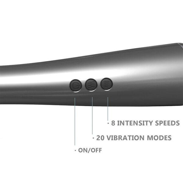 Graphity Wand Masajeador High-Tech Súper Potente Inalámbrico USB Color Grafito Silicona-ACTION (LoveCherry) EAN: 8436583791745 - Imagen 7