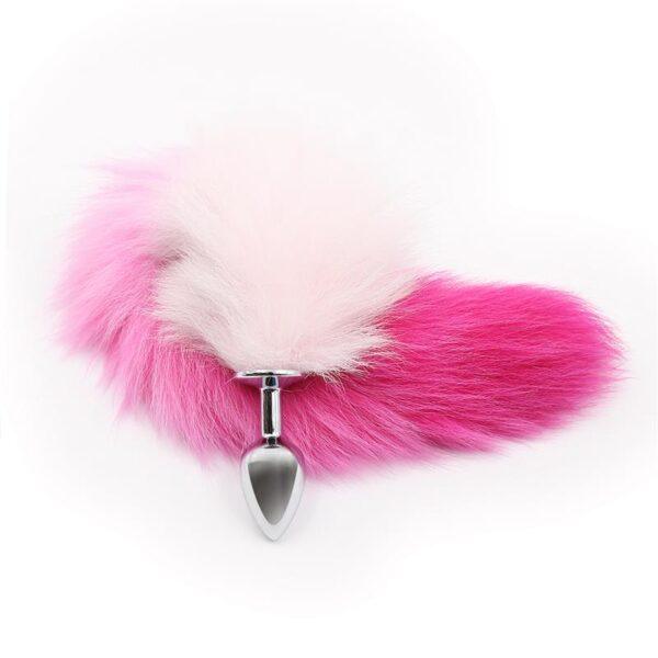 Plug Anal con Cola de Zorro Rosa y Blanca Talla S-LATETOBED BDSM LINE (LoveCherry) EAN: 8436583794722 - Imagen 2