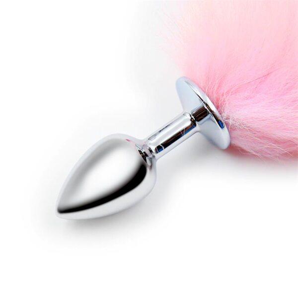 Plug Anal con Cola de Zorro Rosa y Blanca Talla S-LATETOBED BDSM LINE (LoveCherry) EAN: 8436583794722 - Imagen 3