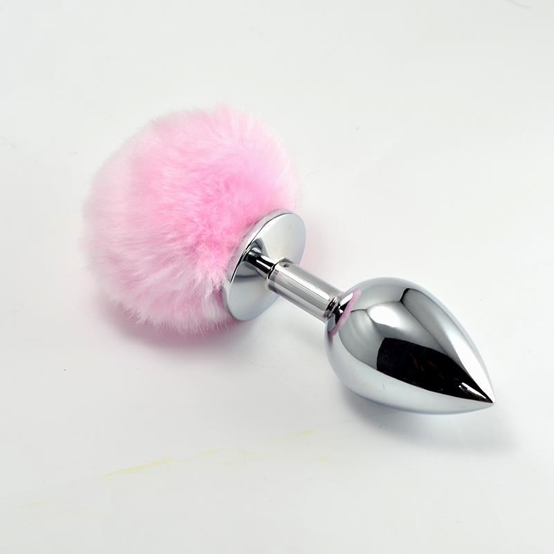 Plug Anal de Metal con Pompon Rosa Talla S-LOVETOY (LoveCherry) EAN: 6975229