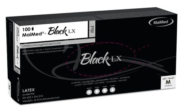 BLACK LX Guantes de Látex sin Polvo Negro x100-MaiMed (Fun Distri) EAN: 4046153030767 - Imagen 2