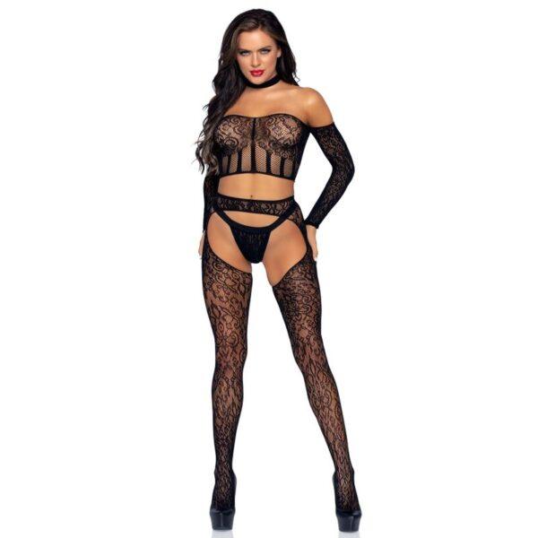 LEG AVENUE - SET TRES PIEZAS TALLA ÚNICA-LEG AVENUE BODYSTOCKINGS (Dreamlove) EAN: 714718555119 - Imagen 2