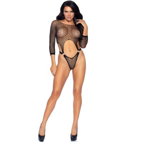 LEG AVENUE - BODY TANGA DE MANGA LARGA TALLA ÚNICA NEGRO-LEG AVENUE BODYSTOCKINGS (Dreamlove) EAN: 714718555034 - Imagen 3