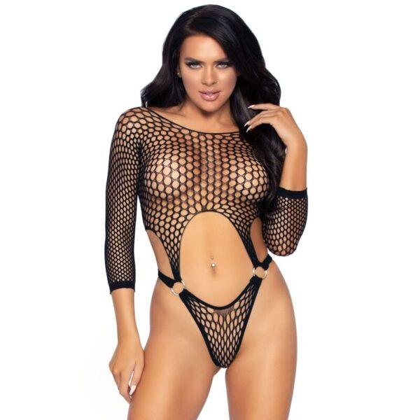 LEG AVENUE - BODY TANGA DE MANGA LARGA TALLA ÚNICA NEGRO-LEG AVENUE BODYSTOCKINGS (Dreamlove) EAN: 714718555034