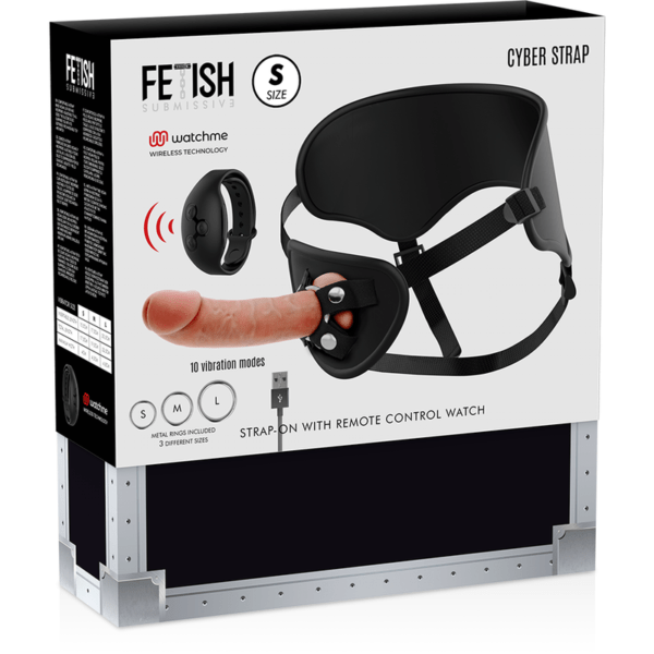FETISH SUBMISSIVE CYBER STRAP - ARNÉS CON DILDO CONTROL REMOTO TECNOLOGÍA WATCHME S-FETISH SUBMISSIVE CYBER STRAP (Dreamlove) EAN: 8435565931230 - Imagen 12