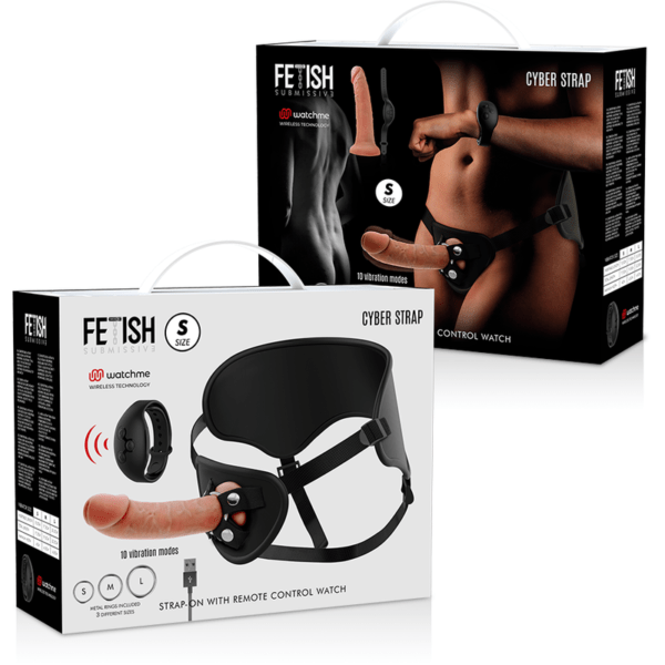 FETISH SUBMISSIVE CYBER STRAP - ARNÉS CON DILDO CONTROL REMOTO TECNOLOGÍA WATCHME S-FETISH SUBMISSIVE CYBER STRAP (Dreamlove) EAN: 8435565931230 - Imagen 13