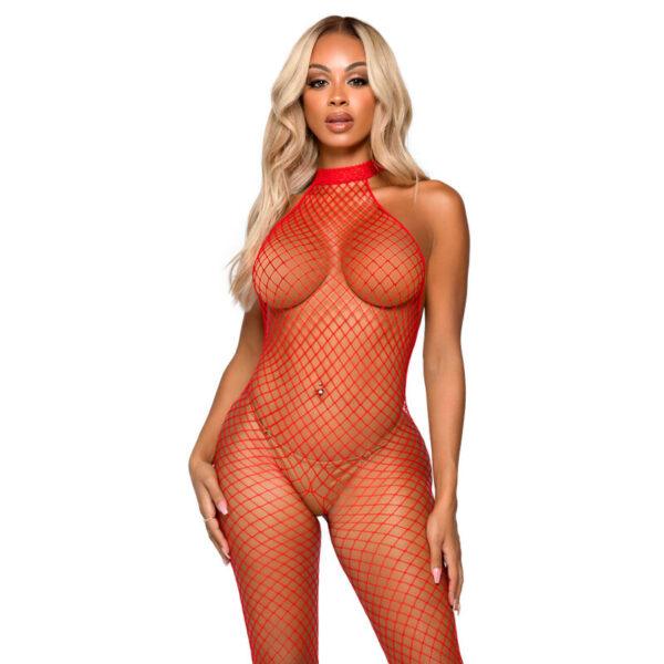 LEG AVENUE - LE FRIVOLE BODYSTOCKING - CUELLO RACER TALLA ÚNICA ROJO-LEG AVENUE BODYSTOCKINGS (Dreamlove) EAN: 714718561684