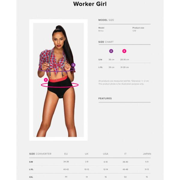 OBSESSIVE - WORKER GIRL DISFRAZ TRABAJADORA SEXY L/XL-OBSESSIVE COSTUMES (Dreamlove) EAN: 5901688234099 - Imagen 5