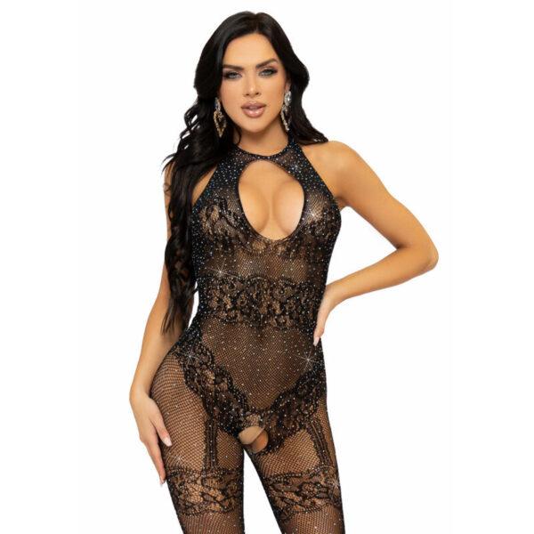 LEG AVENUE - BODYSTOCKING DE RED SIN COSTURAS TALLA ÚNICA - NEGRO-LEG AVENUE BODYSTOCKINGS (Dreamlove) EAN: 714718565187