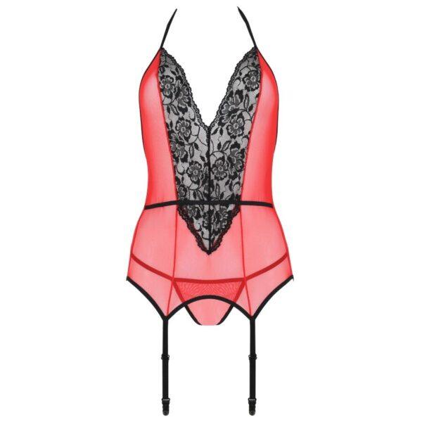 PASSION - PEONIA CORSET EROTIC LINE ROJO S/M-PASSION WOMAN (Dreamlove) EAN: 5908305965619 - Imagen 4