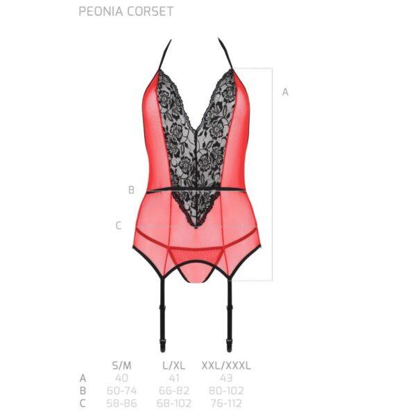 PASSION - PEONIA CORSET EROTIC LINE ROJO S/M-PASSION WOMAN (Dreamlove) EAN: 5908305965619 - Imagen 6