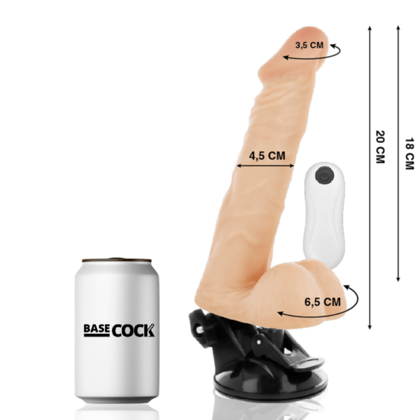 BASECOCK - VIBRADOR ARTICULABLE CONTROL REMOTO NATURAL 20 CM -O- 4.5 CM-BASECOCK (Dreamlove) EAN: 8435565908546 - Imagen 2