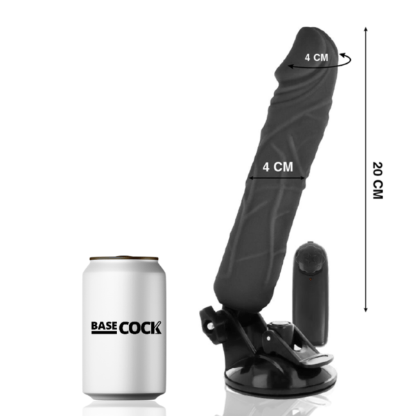 BASECOCK - VIBRADOR REALISTICO CONTROL REMOTO NEGRO 20 CM -O- 4 CM-BASECOCK (Dreamlove) EAN: 8435565908355 - Imagen 2