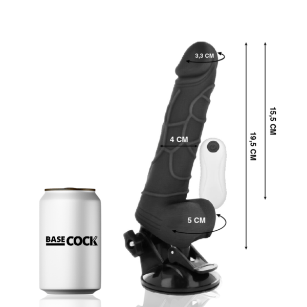BASECOCK - VIBRADOR REALISTICO CONTROL REMOTO NEGRO CON TESTICULOS 19.5 CM -O- 4 CM-BASECOCK (Dreamlove) EAN: 8435565908416 - Imagen 2