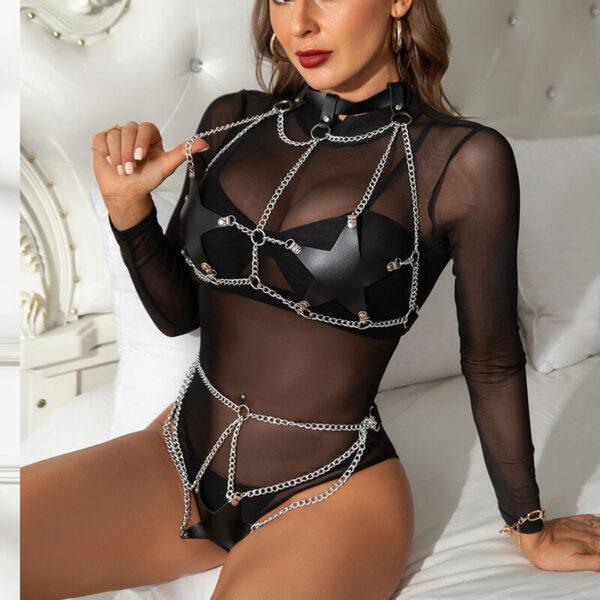 SUBBLIME - ARNÉS CUERPO ENTERO ESTRELLA DETALLE CADENA TALLA ÚNICA-SUBBLIME FETISH (Dreamlove) EAN: 8435565944902 - Imagen 11