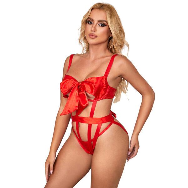 SUBBLIME - 954468 BODY SEXY CALADO CON LAZO ROJO S/M-SUBBLIME BODYSTOCKINGS (Dreamlove) EAN: 8435565954468 - Imagen 3