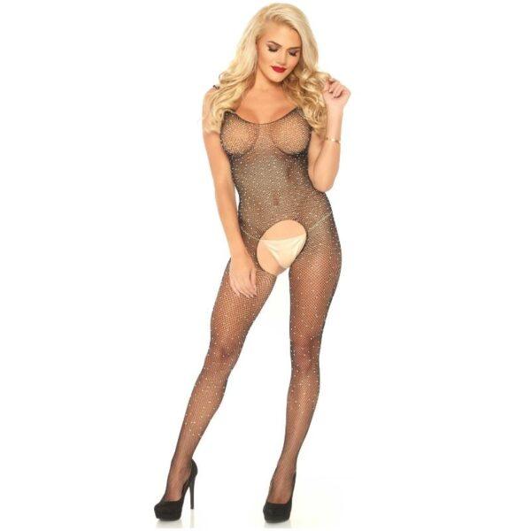 LEG AVENUE - BODYSTOCKING CON ABERTURA Y BRILLANTES T.U-LEG AVENUE BODYSTOCKINGS (Dreamlove) EAN: 714718540115 - Imagen 2