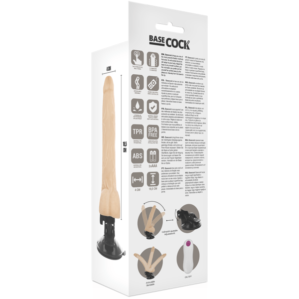 BASECOCK - VIBRADOR ARTICULABLE CONTROL REMOTO NATURAL 18.5 CM -O- 4 CM-BASECOCK (Dreamlove) EAN: 8435565908522 - Imagen 6
