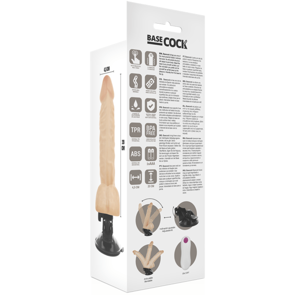 BASECOCK - VIBRADOR ARTICULABLE CONTROL REMOTO NATURAL 20 CM -O- 4.5 CM-BASECOCK (Dreamlove) EAN: 8435565908546 - Imagen 5