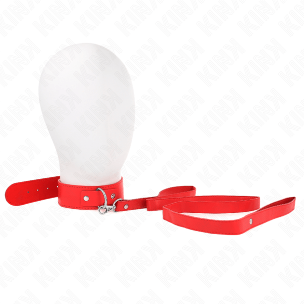 KINK - COLLAR CON CORREA 116 CM FINO ROJO AJUSTABLE 32-50 CM X 8 CM-KINK COLLAR & GAG (Dreamlove) EAN: 8435565941161