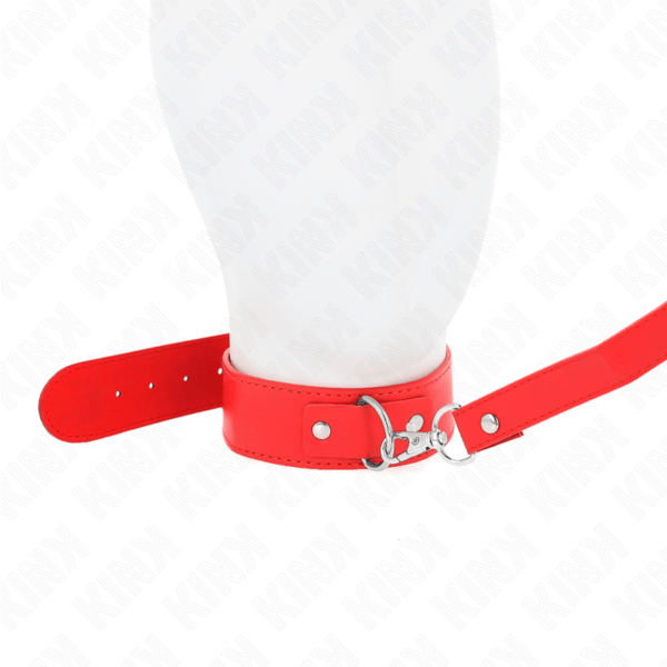 KINK - COLLAR CON CORREA 116 CM FINO ROJO AJUSTABLE 32-50 CM X 8 CM-KINK COLLAR & GAG (Dreamlove) EAN: 8435565941161 - Imagen 5