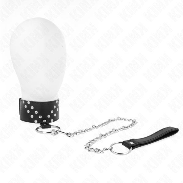 KINK - COLLAR CON CORREA 65 CM CON REMACHE EN V AJUSTABLE 36-43 CM X 5 CM-KINK COLLAR & GAG (Dreamlove) EAN: 8435565941239