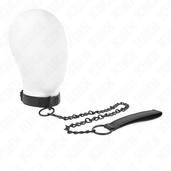 KINK - COLLAR CON CORREA 65 CM OSCURO AJUSTABLE 37-54 CM X 3 CM-KINK COLLAR & GAG (Dreamlove) EAN: 8435565941598